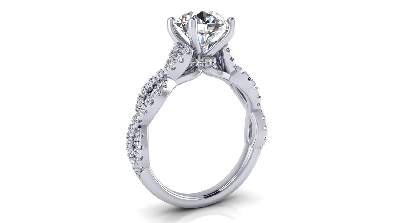 The Sienna 1.5 carat infinity lab-grown diamond engagement ring by Angelucci Jewelry, alternate angle
