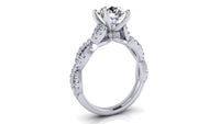 Thumbnail for The Sienna 1.5 carat infinity lab-grown diamond engagement ring by Angelucci Jewelry, alternate angle