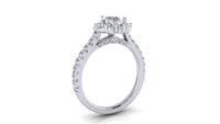 Thumbnail for The Padua pear halo lab-grown diamond engagement ring by Angelucci Jewelry, alternate angle