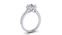 Thumbnail for The Venezia round brilliant halo engagement ring by Angelucci Jewelry, alternate angle
