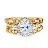 Assisi Star 3 Piece Oval CZ Wedding Set