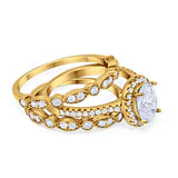 Assisi Star 3 Piece Oval CZ Wedding Set