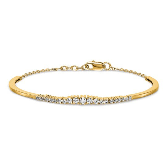 14ky Graduated Lab Grown Diamond SI1/SI2, G H I, Bangle Bracelet