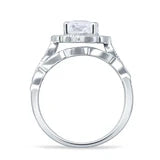 Cortona Soul Floral Halo  CZ Wedding Set