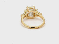 La Dolce Vita: Custom Emerald Shape 14 Karat Yellow Gold Engagement Ring