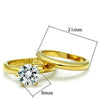 Thumbnail for Sorrento Kiss Solitaire Round CZ Wedding Set