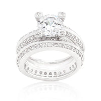 Thumbnail for The Marina 3 Piece Round Center CZ Wedding Set