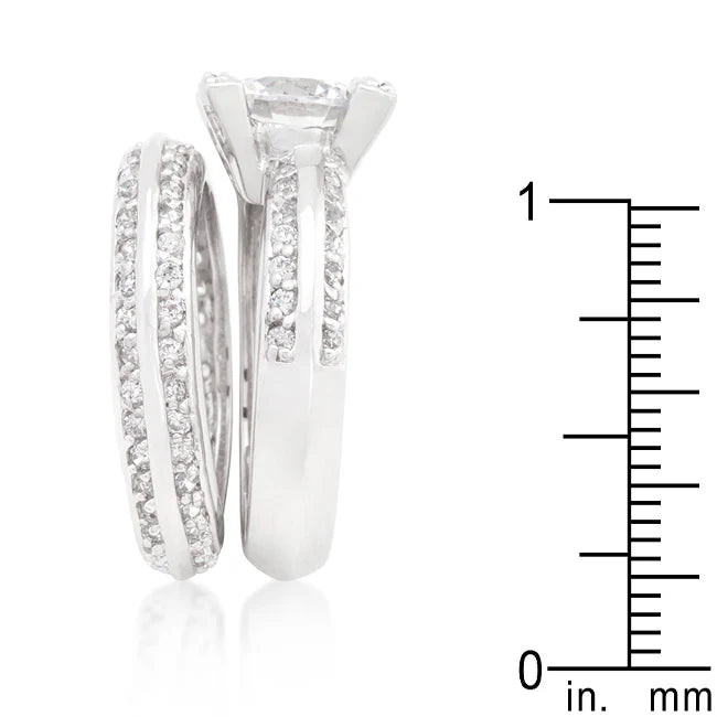 The Marina 3 Piece Round Center CZ Wedding Set