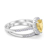 Thumbnail for The Sistine Chapel Pear Shape CZ Wedding Ring Set