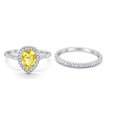 The Sistine Chapel Pear Shape CZ Wedding Ring Set