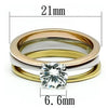 Thumbnail for The Vatican 3 Piece Tri Color Solitaire CZ Wedding Set