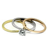 Thumbnail for The Vatican 3 Piece Tri Color Solitaire CZ Wedding Set