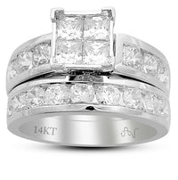 Thumbnail for LADIES BRIDAL RING SET 1/2 CT ROUND/PRINCESS DIAMOND 10K WHITE GOLD