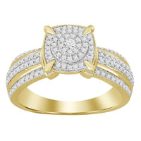 Thumbnail for LADIES RING 1/2 CT ROUND DIAMOND 10K YELLOW GOLD 