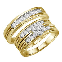 Thumbnail for LADIES TRIO SET 1 CT ROUND DIAMOND 10K YELLOW GOLD 