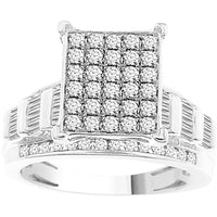 Thumbnail for LADIES RING 1 1/2 CT ROUND/BAGUETTE DIAMOND 10K WHITE GOLD