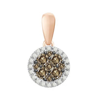Thumbnail for LADIES PENDANT 1/4 CT WHITE/CHOCOLATE ROUND DIAMOND 14K ROSE GOLD