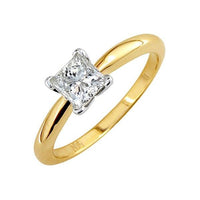 Thumbnail for LADIES SOLITAIRE RING 1 CT PRINCESS DIAMOND 14K YELLOW GOLD