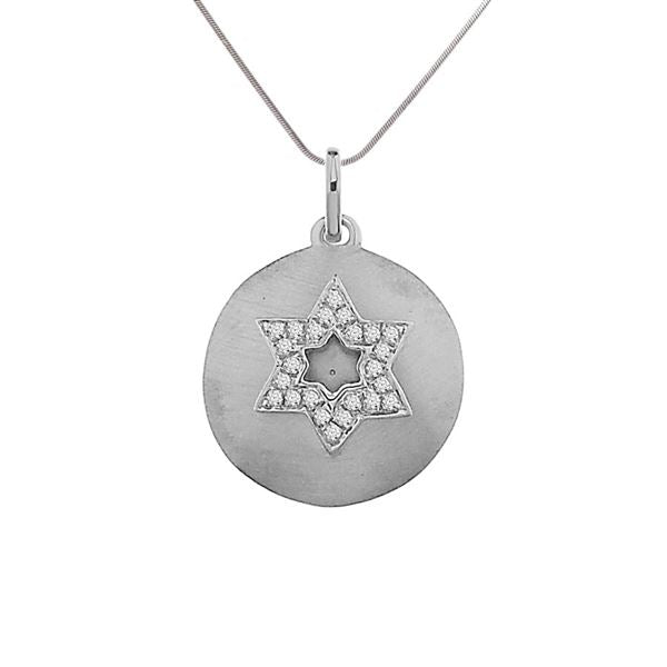 LADIES PENDANT 1/10 CT ROUND DIAMOND SILVER