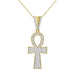 MEN'S CROSS 1/3 CT ROUND DIAMOND 10K YELLOW GOLD