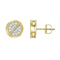 Thumbnail for MEN'S EARRINGS 3/4 CT ROUND DIAMOND 10K YELLOW GOLD