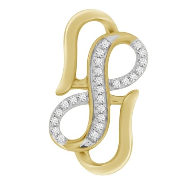 LADIES PENDANT 1/15 CT ROUND DIAMOND 10K YELLOW GOLD