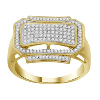 Thumbnail for MEN'S RING 1/2 CT ROUND DIAMOND 10K YELLOW GOLD 
