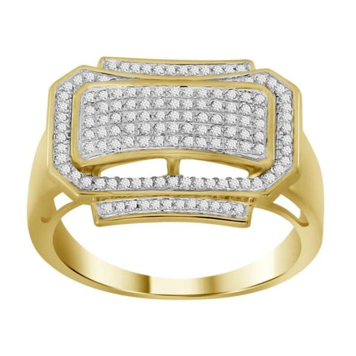 MEN'S RING 1/2 CT ROUND DIAMOND 10K YELLOW GOLD 