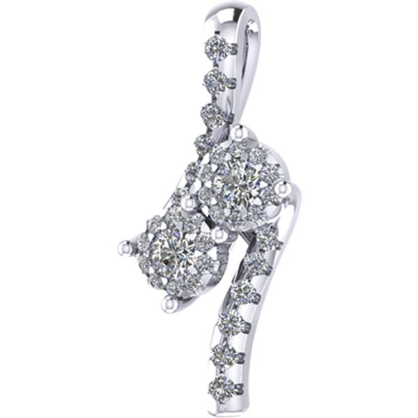 LADIES PENDANT 1/2 CT ROUND DIAMOND 14K WHITE GOLD 

