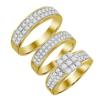 Thumbnail for LADIES TRIO SET 2 CT ROUND DIAMOND 10K YELLOW GOLD