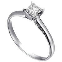 Thumbnail for LADIES SOLITAIRE RING 3/4 CT PRINCESS DIAMOND 14K WHITE GOLD