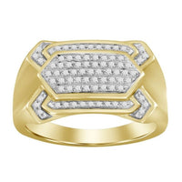 Thumbnail for MEN'S RING 1/5 CT ROUND DIAMOND 10K YELLOW GOLD 