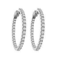 Thumbnail for LADIES HOOPS 3 CT ROUND DIAMOND 10K WHITE GOLD