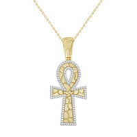 Thumbnail for MEN'S CROSS 1/4 CT ROUND DIAMOND 10K YELLOW GOLD