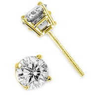 Thumbnail for LADIES EARRINGS 1/6 CT ROUND DIAMOND 14K YELLOW GOLD