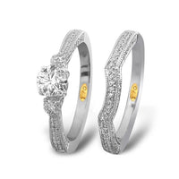 Thumbnail for LADIES BRIDAL RING SET 1 1/4 CT CNTR-5/8 CT ROUND DIAMOND 14K WHITEGOLD