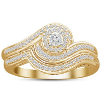 Thumbnail for LADIES BRIDAL RING SET 1/3 CT ROUND DIAMOND 10K YELLOW GOLD