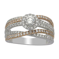 Thumbnail for LADIES RING 1 CT ROUND DIAMOND 14K TT WHITE/ROSE GOLD 