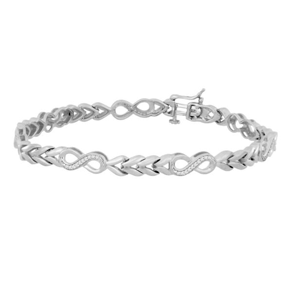 LADIES BRACELET 1/5 CT ROUND DIAMOND SILVER