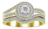 Thumbnail for LADIES BRIDAL RING SET 1/3 CT ROUND DIAMOND 10K YELLOW GOLD