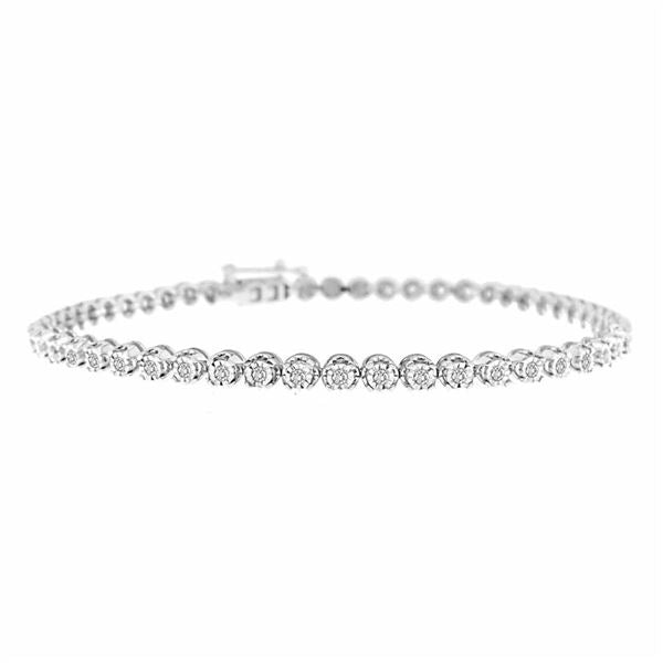 LADIES BRACELET 3/4 CT ROUND DIAMOND 14K WHITE GOLD