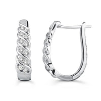 Thumbnail for LADIES HOOPS 1/2 CT ROUND DIAMOND 10K WHITE GOLD