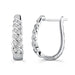 LADIES HOOPS 1/2 CT ROUND DIAMOND 10K WHITE GOLD