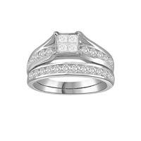 Thumbnail for LADIES BRIDAL RING SET 1/2 CT ROUND/PRINCESS DIAMOND 10K WHITE GOLD