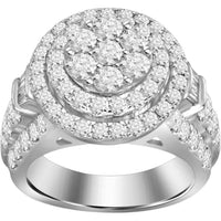 Thumbnail for LADIES RING 3 CT ROUND/BAGUETTE DIAMOND 10K WHITE GOLD