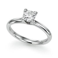 Thumbnail for LADIES SOLITAIRE RING 1/4 CT ROUND DIAMOND 14K WHITE GOLD