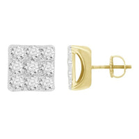 Thumbnail for MEN'S EARRINGS 1/4 CT ROUND DIAMOND 10K YELLOW GOLD