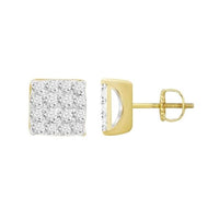 Thumbnail for MEN'S EARRINGS 1/2 CT ROUND DIAMOND 10K YELLOW GOLD
