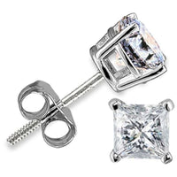 Thumbnail for MEN'S STUDS 5/8 CT ROUND DIAMOND 14K WHITE GOLD