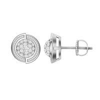 Thumbnail for MEN'S EARRINGS 1 CT ROUND DIAMOND 10K WHITE GOLD